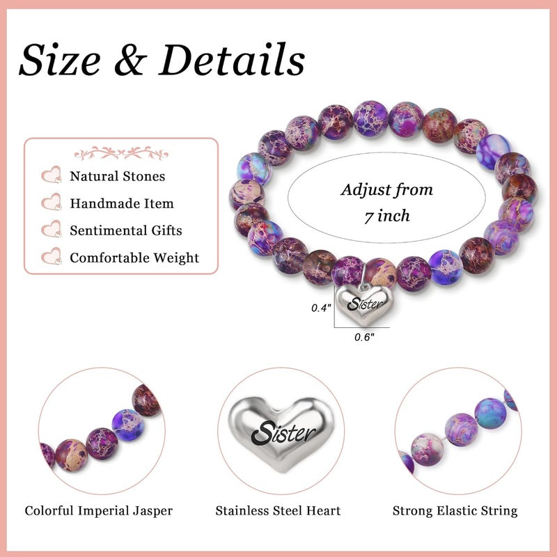 Sereney Valentines Day Gifts for Grandma Mom Bonus Mom, Grandma Bracelet as Grandmother Valentine Gifts, Bonus Mother Tree of Life Bracelet as Birthday Gift,Sister Bracelets for Women as Sister Gift - Image 4